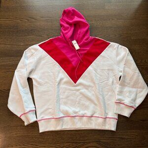 NWT MAEVE Anthropologie Colorblocked Chevron Hoodie Size XL